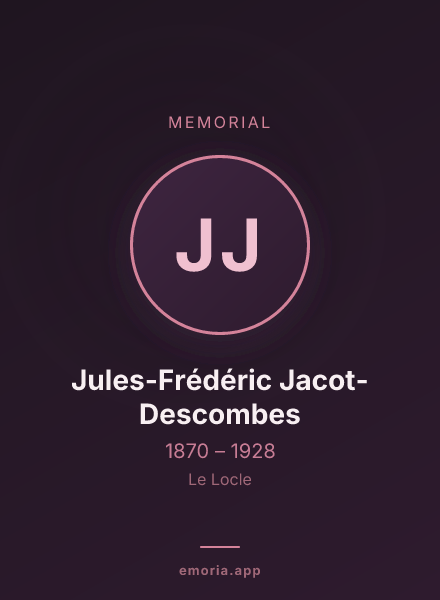 Memorial portrait of Jules-Frédéric Jacot-Descombes