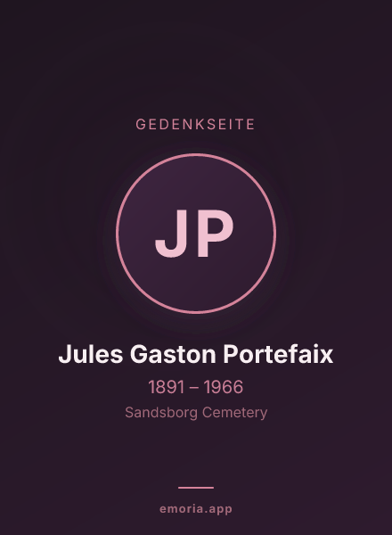 Gedenkportrait von Jules Gaston Portefaix