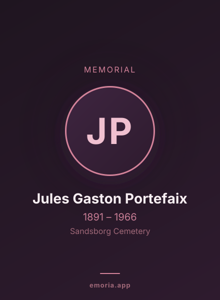 Memorial portrait of Jules Gaston Portefaix