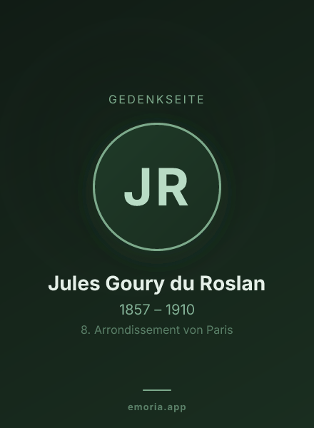 Gedenkportrait von Jules Goury du Roslan