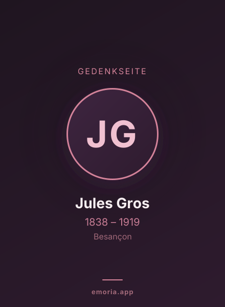 Gedenkportrait von Jules Gros