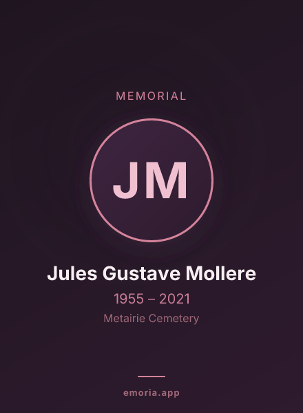 Memorial portrait of Jules Gustave Mollere