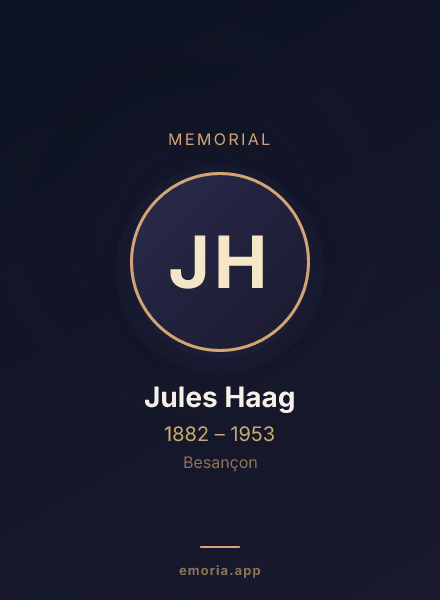 Memorial portrait of Jules Haag