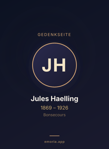 Gedenkportrait von Jules Haelling
