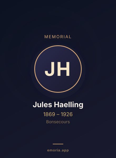 Memorial portrait of Jules Haelling