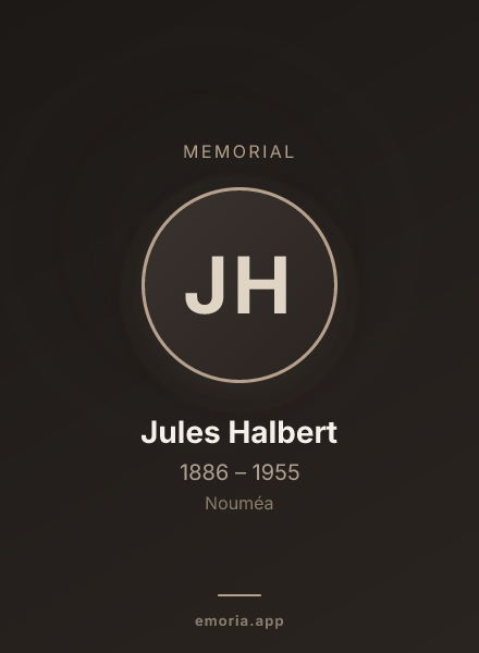 Memorial portrait of Jules Halbert