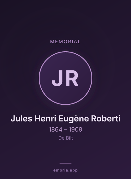 Memorial portrait of Jules Henri Eugène Roberti
