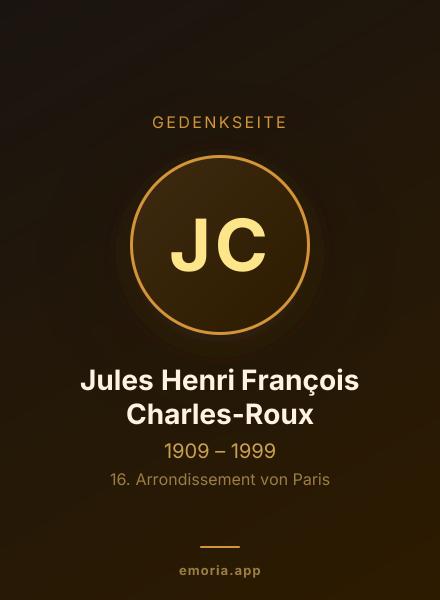Gedenkportrait von Jules Henri François Charles-Roux