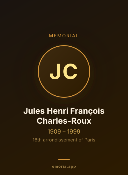 Memorial portrait of Jules Henri François Charles-Roux