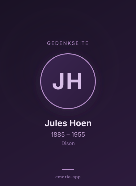 Gedenkportrait von Jules Hoen