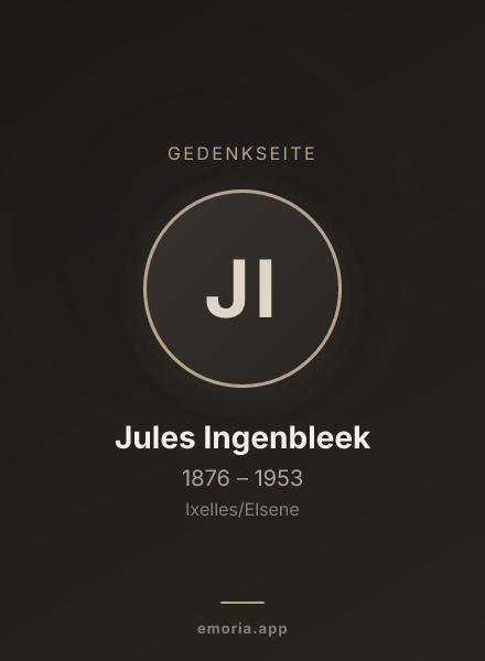 Gedenkportrait von Jules Ingenbleek