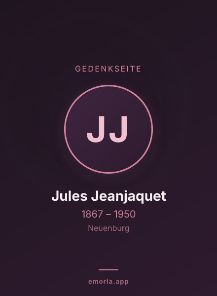 Gedenkportrait von Jules Jeanjaquet
