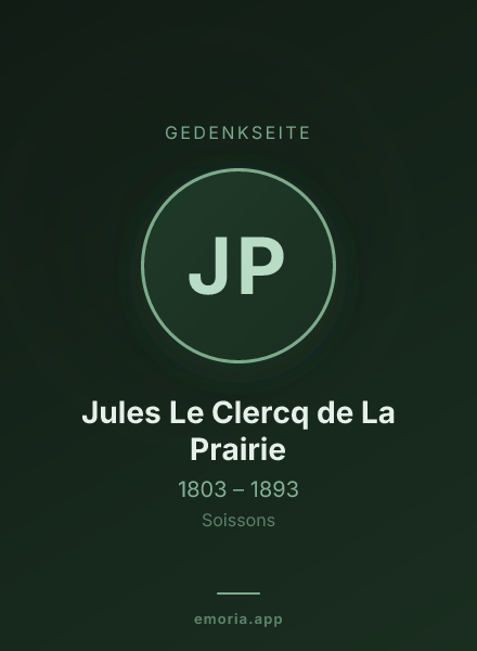 Gedenkportrait von Jules Le Clercq de La Prairie