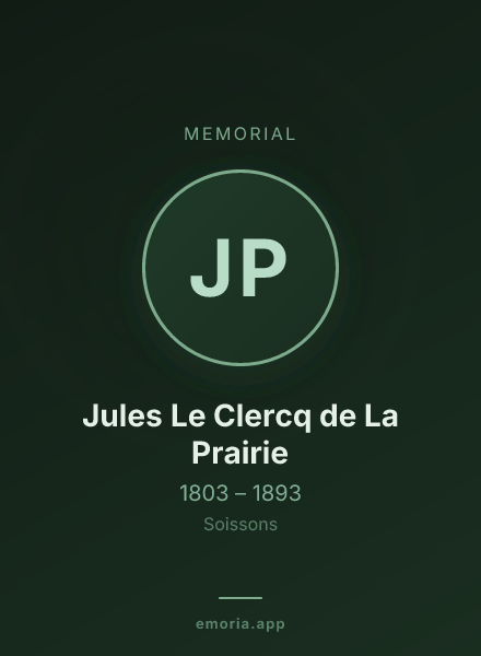 Memorial portrait of Jules Le Clercq de La Prairie
