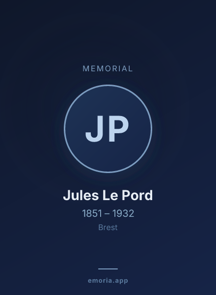 Memorial portrait of Jules Le Pord