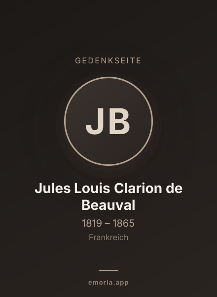 Gedenkportrait von Jules Louis Clarion de Beauval