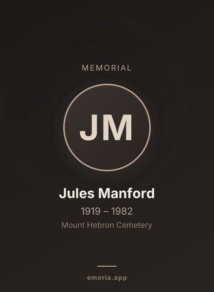 Memorial portrait of Jules Manford