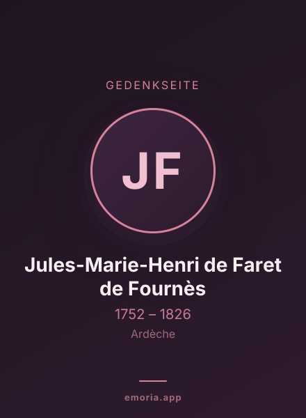 Gedenkportrait von Jules-Marie-Henri de Faret de Fournès