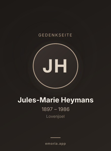 Gedenkportrait von Jules-Marie Heymans