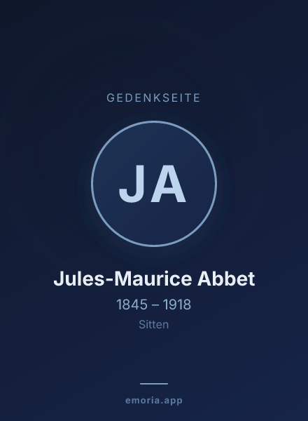 Gedenkportrait von Jules-Maurice Abbet