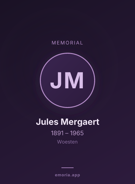 Memorial portrait of Jules Mergaert
