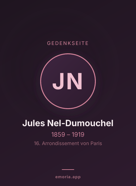Gedenkportrait von Jules Nel-Dumouchel