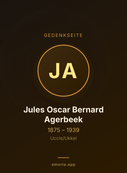 Gedenkportrait von Jules Oscar Bernard Agerbeek