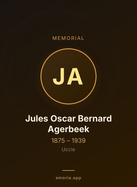 Memorial portrait of Jules Oscar Bernard Agerbeek