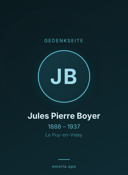 Gedenkportrait von Jules Pierre Boyer