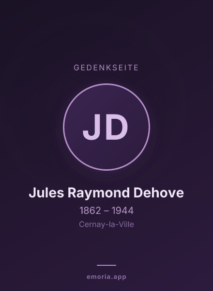 Gedenkportrait von Jules Raymond Dehove