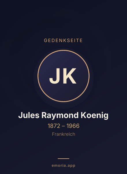Gedenkportrait von Jules Raymond Koenig