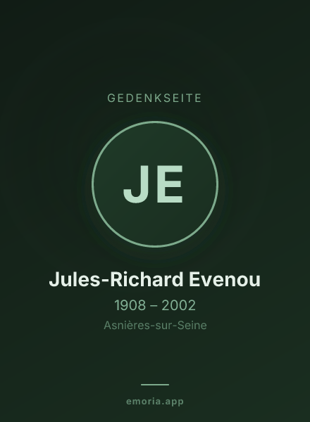 Gedenkportrait von Jules-Richard Evenou