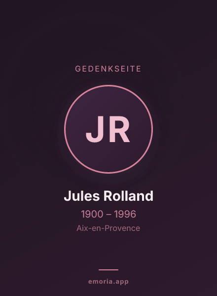 Gedenkportrait von Jules Rolland