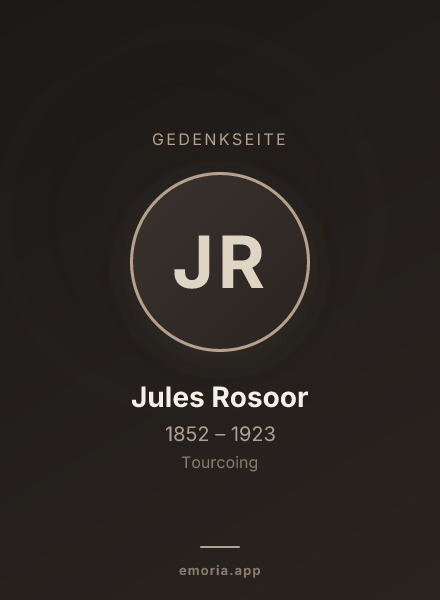 Gedenkportrait von Jules Rosoor