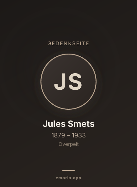 Gedenkportrait von Jules Smets