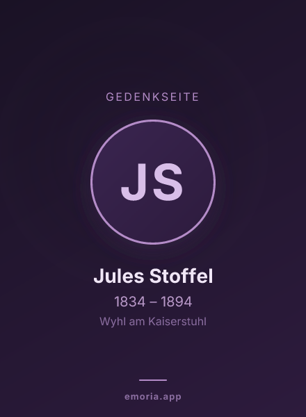 Gedenkportrait von Jules Stoffel