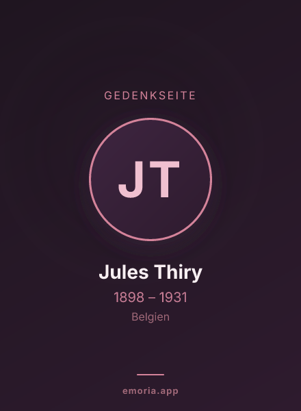 Gedenkportrait von Jules Thiry