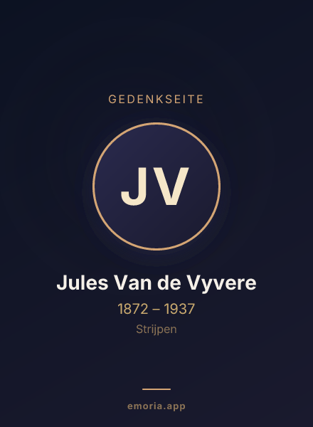 Gedenkportrait von Jules Van de Vyvere
