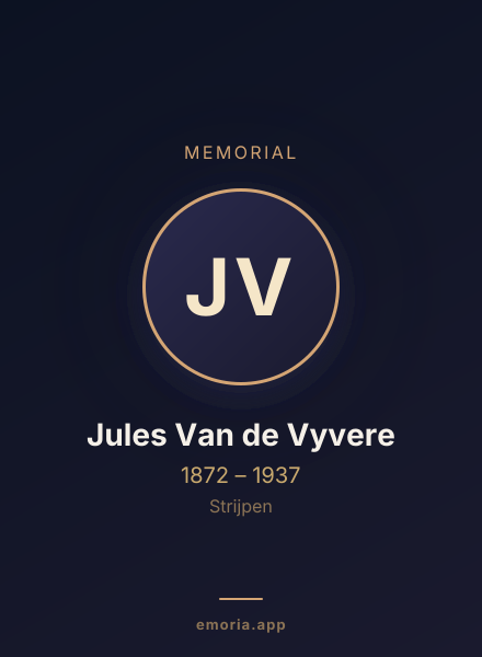 Memorial portrait of Jules Van de Vyvere