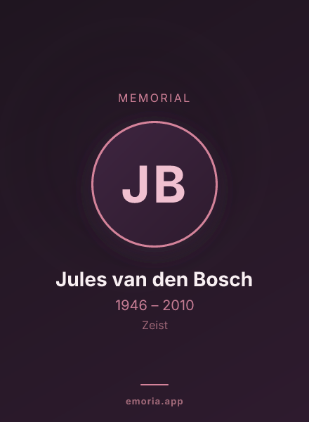 Memorial portrait of Jules van den Bosch