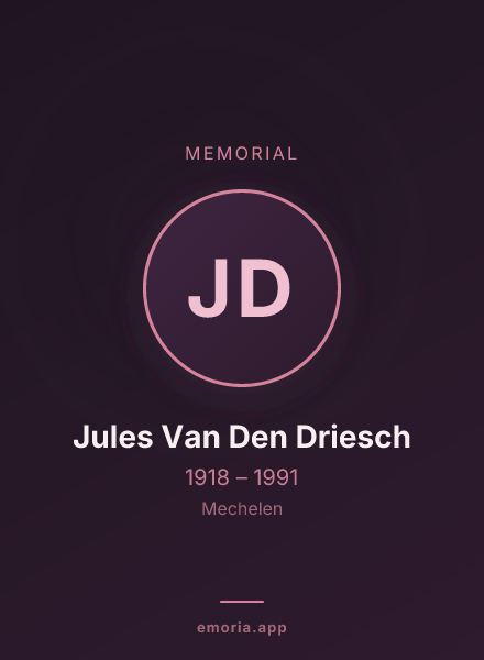 Memorial portrait of Jules Van Den Driesch