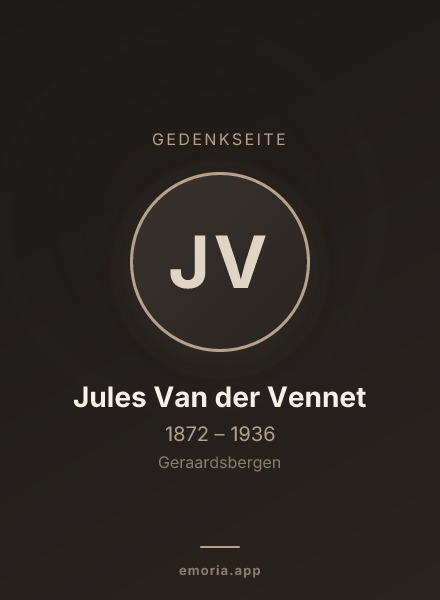 Gedenkportrait von Jules Van der Vennet