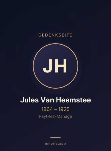 Gedenkportrait von Jules Van Heemstee