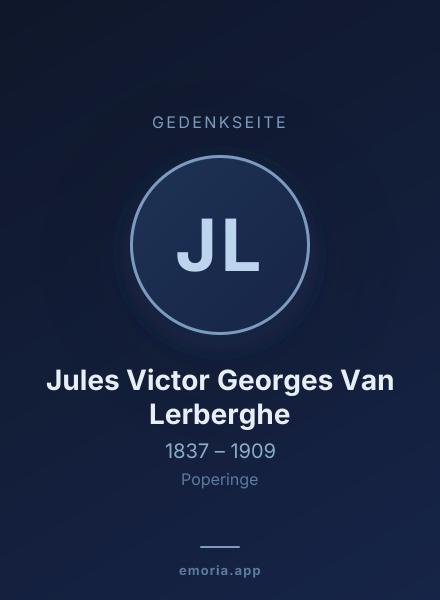 Gedenkportrait von Jules Victor Georges Van Lerberghe