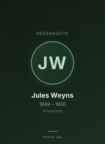 Gedenkportrait von Jules Weyns