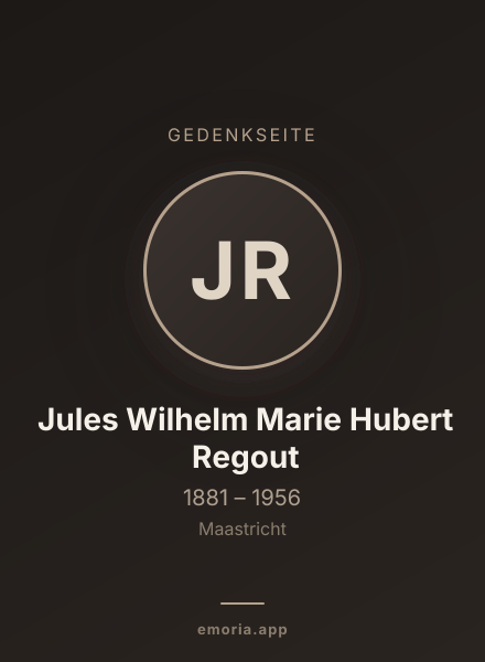 Gedenkportrait von Jules Wilhelm Marie Hubert Regout