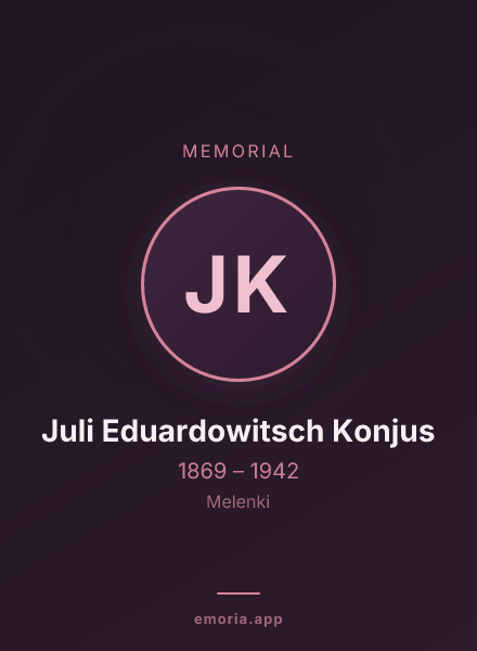 Memorial portrait of Juli Eduardowitsch Konjus