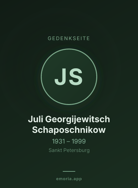 Gedenkportrait von Juli Georgijewitsch Schaposchnikow