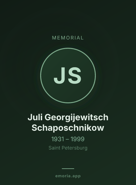 Memorial portrait of Juli Georgijewitsch Schaposchnikow