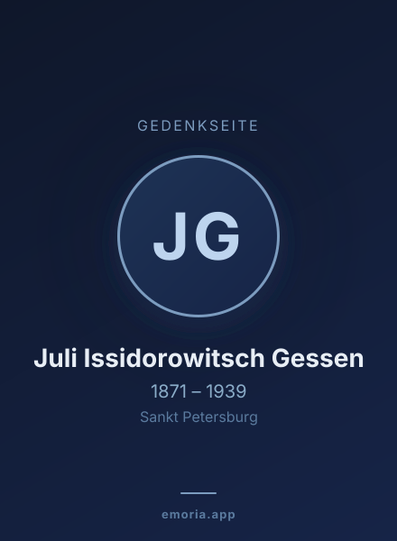 Gedenkportrait von Juli Issidorowitsch Gessen